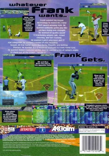 Frank Thomas Big Hurt Baseball (EU) box cover back